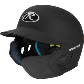 Rawlings Mach 1-Tone Right Batting Helmet W/ Adjustable Face Guard Right Handed Adjustable, JR, Black