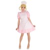 Cosplay.fm Disfraz de enfermera para mujer, vestido rosa con sombrero