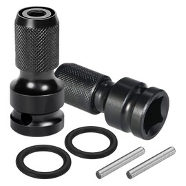 1/2 Square Drive to 1/4 Hex Shank Socket Adapter,2Pack Quick Release Chuck Converter, Fine Metal Hex Shank Socket Adapter for Impact Ratchet Wrench Screwdriver Bit Holding Socket