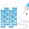 PAULINN Clear Silicone Sealant, 100% Waterproof Silicone Adhesive Caulk for