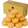 Natural Yellow Beeswax Tealight Candles - 24 pcs - Organic