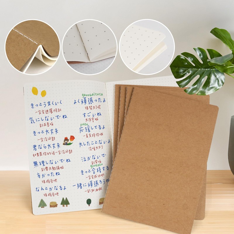 Notebook, Blank Set, Kraft Sewn Notebook, 64 Pages, 32 Sheets