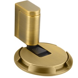 Bak Bo Windproof Door Stoppers 3 Pack Adjustable Bottom of Door Holder Indoor No Drilling Heavy Duty Mechanical Floor Door Stop with Screws and Adhesive Catch Door Keep Door Open Antique Brass AB-3