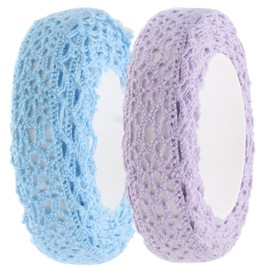 Operitacx Elegant DIY Craft Lace Tape 2 Rolls of Washi Tape Double-Sided Lace Design