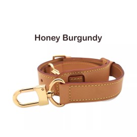 dressupyourpurse Adjust. Crossbody Leather Strap for Keepall Deauville Speedy duffle travel bags - Honey Burgundy