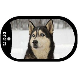 Smart Blonde Husky Novelty Metal Dog Tag Necklace DT-2172