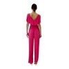 Elara Women's V Cut Jumpsuit, Fuchsia ONE SIZE