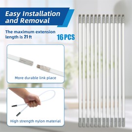 AOGYikang 21 Feet Dryer Vent Cleaning Brush Kit, Multi-Scene Durability Chimney Brush with Flexible Nylon Rod, Multi-Purpose lint Cleaning Brush for Drill,Chimneys, fireplaces, Ventilation ducts