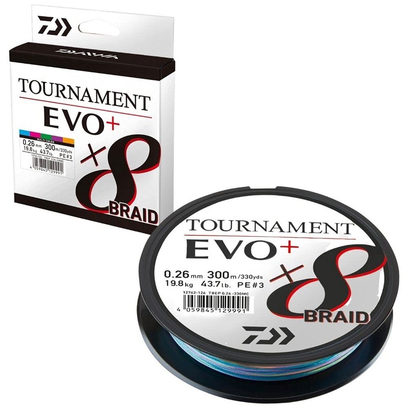 Daiwa Tournament x8 Braid EVO+ 0.20 mm, 18.0 kg/39.7 lbs,