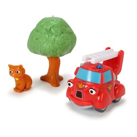 Dickie Toys - Helden der Stadt, Fiona Feuerwehr Spielset, das Feuerwehrauto mit Licht, originalen Liedern, Sounds und Freilauffunktion, inkl. Sammelkarte mit Geheimcode