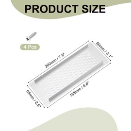 PATIKIL 8 x 3 Inch Door Air Vent Cover, Aluminum Grille Ventilation Cover Louvered Diamond Hole with Mounting Screws for Cabinet Wardrobe Door, Silver