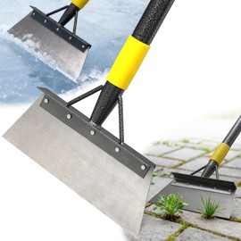 Floor Scraper Long Handle - Ice Removal Tool, Multifunctional Garden Cleaning Flat Shovel, 60" Weed Scraper Heavy Duty Sharp Blade for Lawn Edging,Sidewalk Weeding,Driveway Steps Snow Shovel