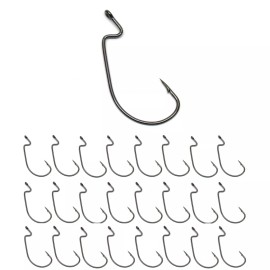 Reaction Tackle Offset EWG Worm Hooks (25-Pack) - 1/0