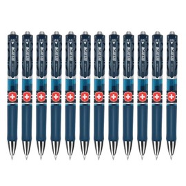 BaoKe Retractable Premium Ballpoint Pen, Medium Point 0.5mm Ballpoint Pen,12 Pack Ball Pens, PC198（blueblack）