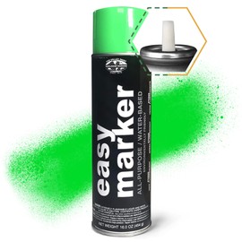 Fox Valley Easy Marker Inverted Utility Spray - Easy Use Inverted Marking Paint, Grass & Parking Lot Paint, 18 oz (Pack of 12), Green Fluorescent