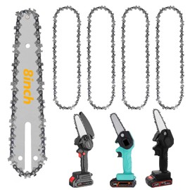 Pack of 4 8 inch chainsaw chains, 8 inch mini chainsaw chain, 1/4 inch, 3/8 inch LP saw chain for 24 cm rail, 45 drive links, 1.3 mm, low-kickback chain