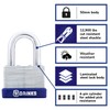 BRINKS - 50mm Laminated Steel Keyed Padlock - Chrome Plated