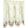 Today's Curtain Verona Reverse Embroidery Tailored Valance, 18", Ecru/Rose