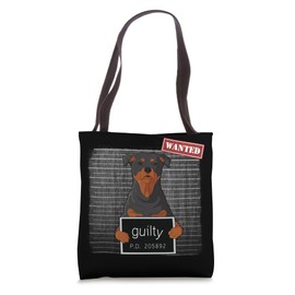 Rottweiler mug shot guilty dog Tote Bag