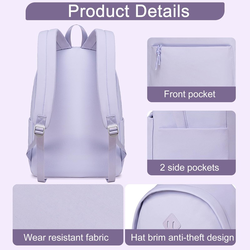 LEDAOU School Backpack for Girls Boys, Waterproof Laptop Backpack Women