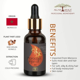 All Naturals 100% Pure Argan Oil (Morocco) (Argan Oil 30ML + Jojoba Oil 30ML)