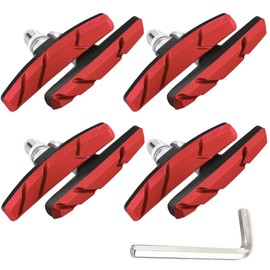 Anhoer 4Pairs Bike Brake Pads V Brake Pads 70mm Mountain Bike Brake Pads Bike Brake Blocks with Hex Nuts for Mountain Bicycle