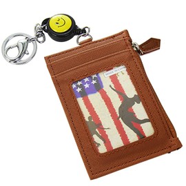 TOEDNNQI Todonki Pass Case, Commuter Pass Case, Double-Sided IC Card Case, Extendable, Women's, Men's, Sliding Window, Reel Included, Key Holder, Coin Case, ID Card Holder, Commuting to Work or