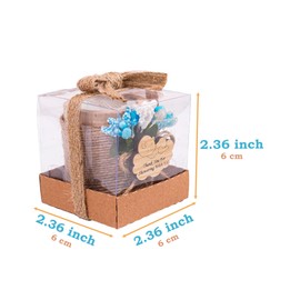 HTF Pack of 10 Wood Tealight Candle Holder Handmade Baby Shower Party Favors Baby Shower Favors for Guests Sweet 16 Quinceanera Party Tealight Candle Holders (Baby Shower Blue, Light Brown)