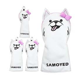 Golf Club Head Covers for Woods | 4X Dog Design Driver Covers for Golf Clubs,Cute Animal Headcovers for Putter, Waterproof Golfer Equipment