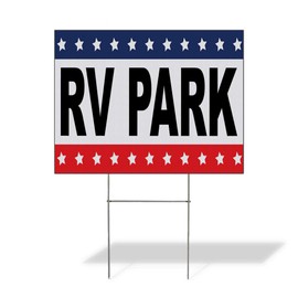 Fastasticdeals Weatherproof Yard Sign Rv Park Black Red Blue Lawn Garden Parking 18x12 Inches 1 Side Print