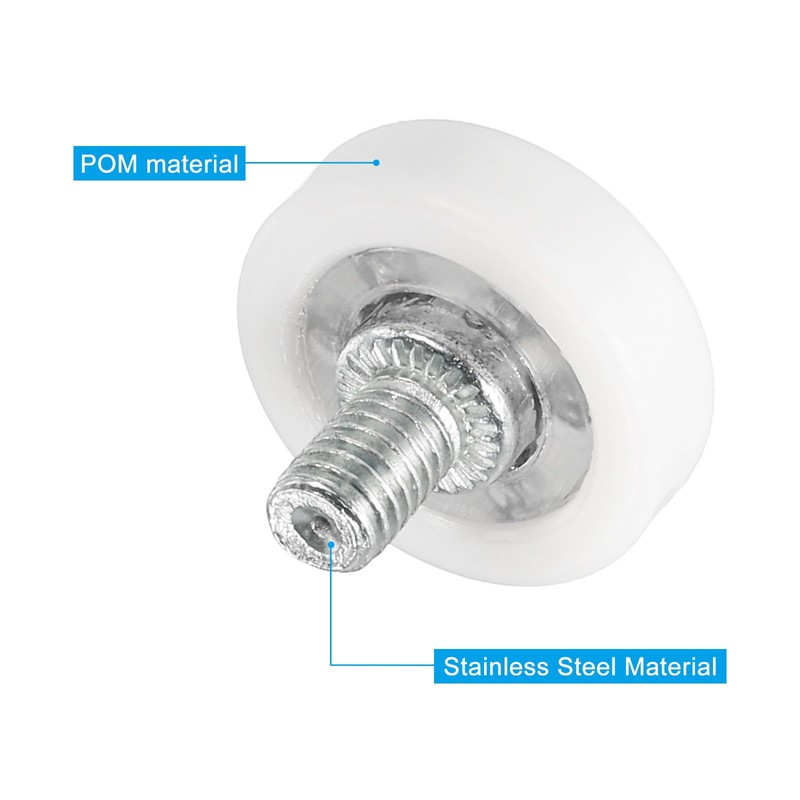 PATIKIL 22mm Drawer Rollers, 4 Plastic Drawer Pulley Replacement Wheels