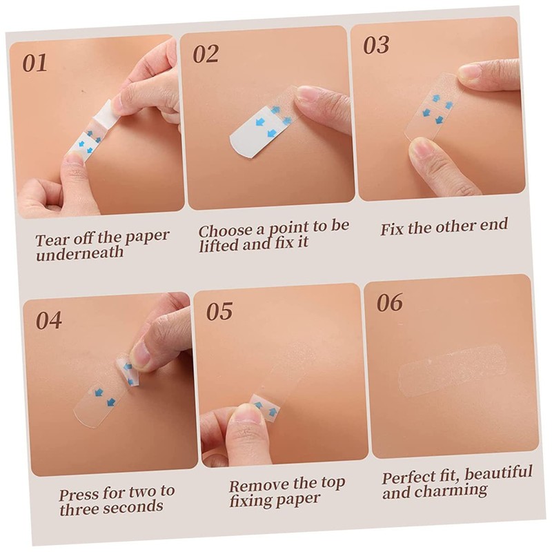 WOONEKY Visible Face Tape 120pcs Stickers for Wrinkles Elastic Waterproof