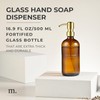 MaisoNovo Soap Dispenser 1-Piece Set | 16.9oz Amber Bottles with