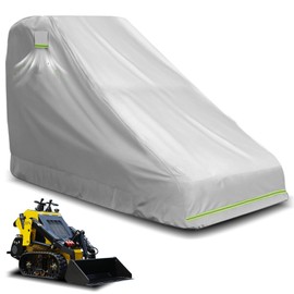 Skid Steer Cover (for Non-Cab Skid Steer) - Skid Steer Rain Cover Fits Bobcat MT100/Kubota SCL1000/New Holland C314, Dupont Oxford Steer Loader Cover, Skid Steer Tarp with Reflective Strips, Buckle.