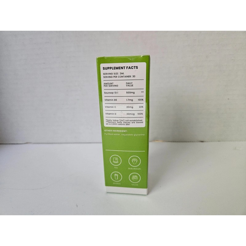 Naturesours Soursop Graviola Liquid Drops 2 fl oz Exp 12/2026