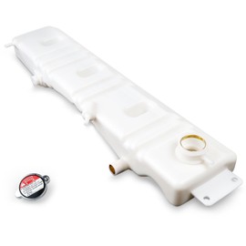 F6HZ-8A080-B Radiator Overflow Coolant Reservoir Tank with Cap Fit for Ford Truck F600 F700 F800 1980-1998 and B-Series Bus, Surge Expansion Bottle Replace# F6HZ8A080B, F5HT-8A080-HA, F5HZ-8A080-C