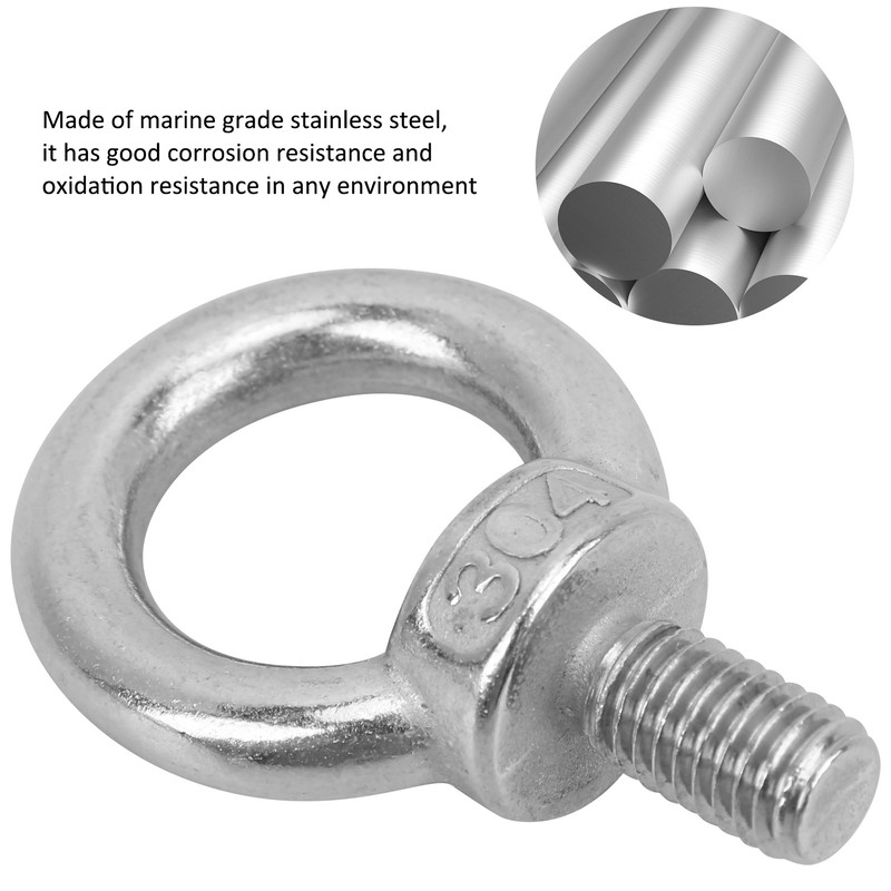 4Pcs Stainless Steel Lifting Ring Eye Bolt Heavy Duty Machinery