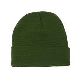 SHEVERCH Army Green Classic Acrylic Knit Winter Beanie for Men Women Plain Cuffed Warm Winter Hat Unisex Cold Weather