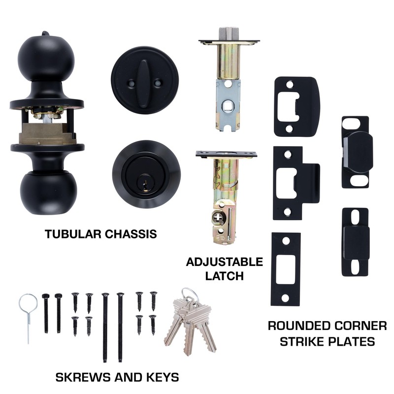 BRINKS Commercial - Keyed Entry Door Knob with Deadbolt Set,