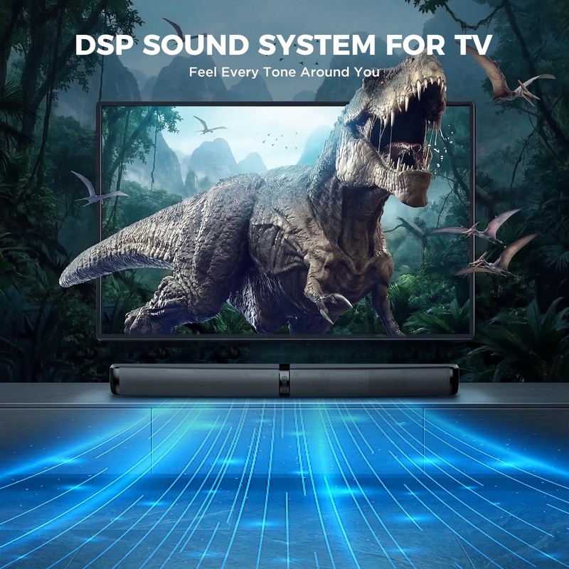 MZEIBO Sound Bar, 90W Soundbar for Smart TV, Bluetooth/ARC/Optical/AUX Connect,