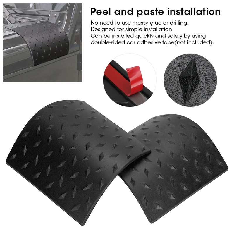 2Pcs Engine Hood Body Armor Cowl Side Cover Trim Fit