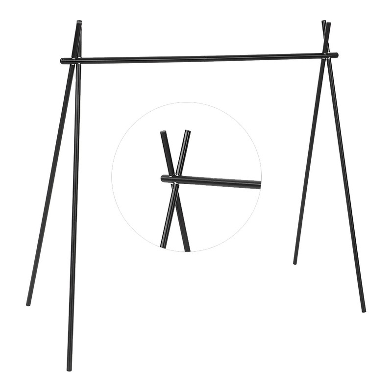 Hanging Rack Black Tripod Structure Folding Hanging Shelf with Storage