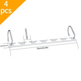 4 Pcs Magic Hangers, Space Saving Hangers for Wardrobes, Closet Coat Clothes Hangers Storage Clothing Organizer, Metal Space Saver Hooks Hangers Racks
