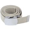 Mil-tec Khaki, 100% cotton webbing US trouser belt with silver