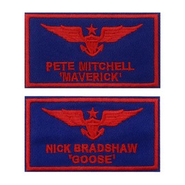 Goose & Maverick Funny Embroidered Iron/Sew on Patch 3.8"x2.2" Embroidered Iron On Applique for Shirts Backpacks Hats Jackets