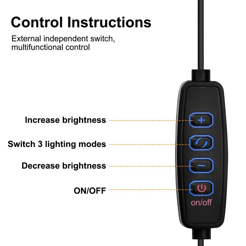 MiOYOOW Clip On Aquarium Light, Mini Dimmable LED Aquarium Light