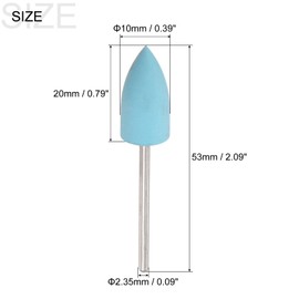 uxcell Silicone Rubber Grinding Buffing Wheel 600 Grits 10mm Dia Tapered Polishing Head for Electric Rotary Tool