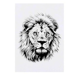 Azeeda 'Löwenporträt' Temporäres Tattoo - Hautfreundlicher & Ungiftiger Abziehbild · Wasserfest (TO00076409)