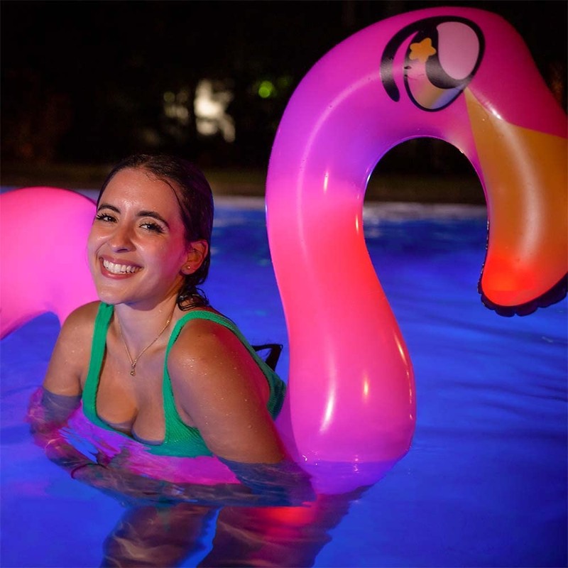 PoolCandy Inflatable Animal Swim Noodles (LED Flamingo)