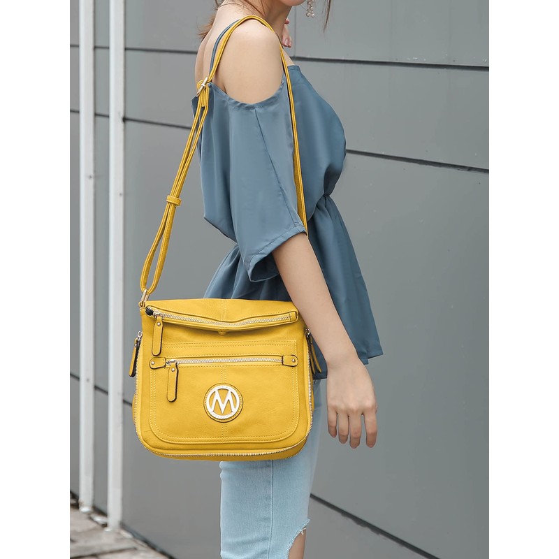 MKF - Bolso cruzado para mujer, de piel sintética pequeña,